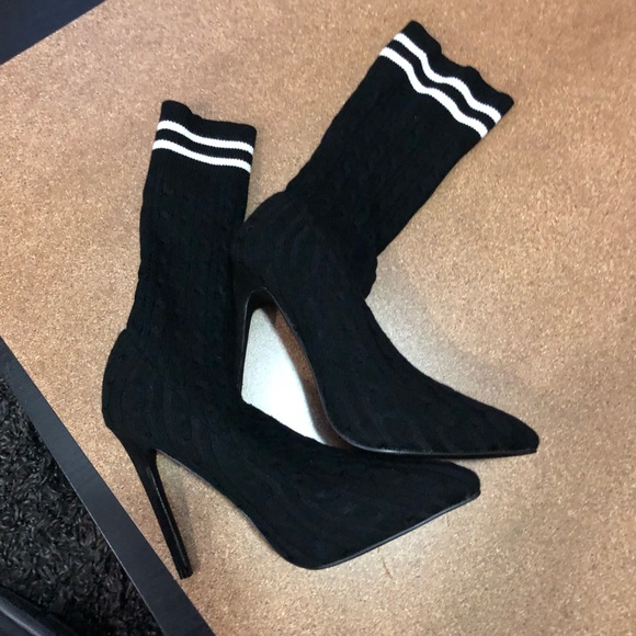 Black sock heels - Picture 2 of 3